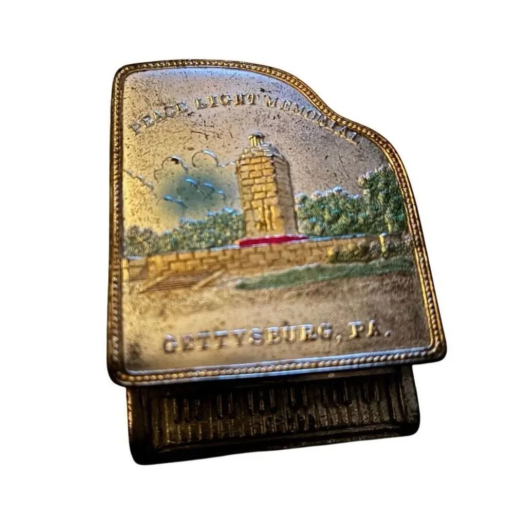 Gettysburg PA Piano Shaped Metal Trinket Box Peace Light Memorial